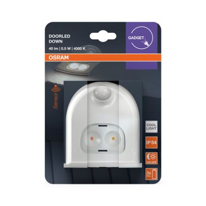 Osram - LED-Außenwandleuchte mit Sensor DOORLED LED/0,5W/3xAA IP54 weiß