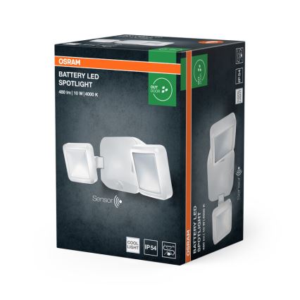 Osram - LED-Außenwandstrahler mit Sensor BATTERY 2xLED/5W/4xD IP54