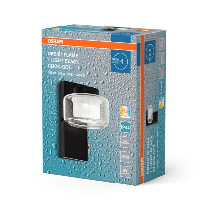 Osram - LED Badezimmer-Wandleuchte ORBIS FLAME LED/5,5W/230V 3000/4000K IP44 schwarz