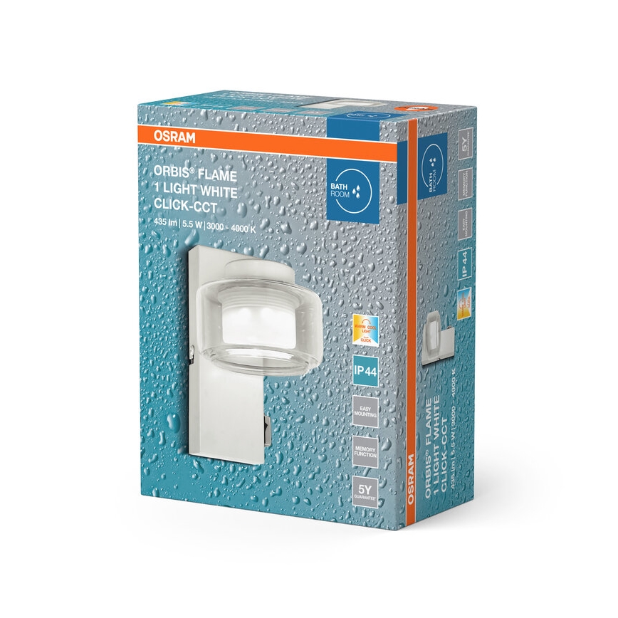 Osram - LED-Badezimmer-Wandleuchte ORBIS FLAME LED/5,5W/230V 3000/4000K IP44 weiß