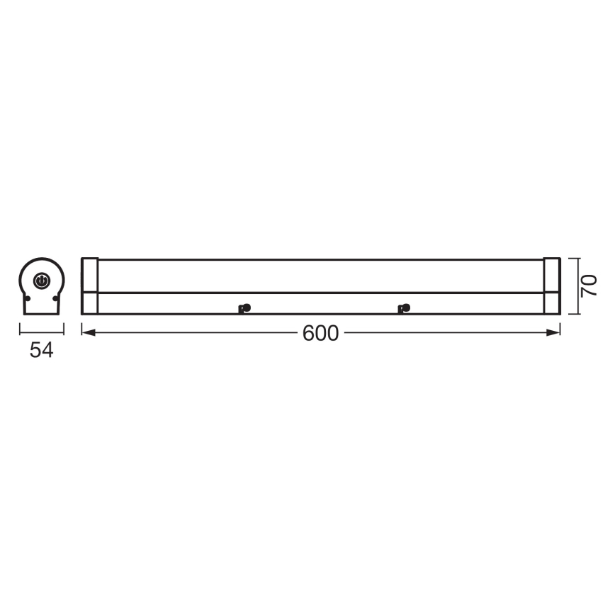 Osram - Dimmbare LED-Spiegelbeleuchtung ORBIS TUBE LED/12W/230V 60 cm IP44 schwarz