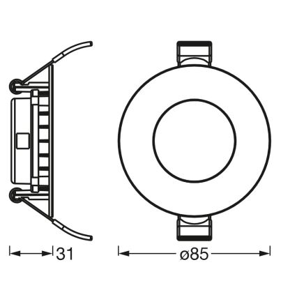 Osram - LED-Einbauleuchte SLIM LED/4,5W/230V 4000K