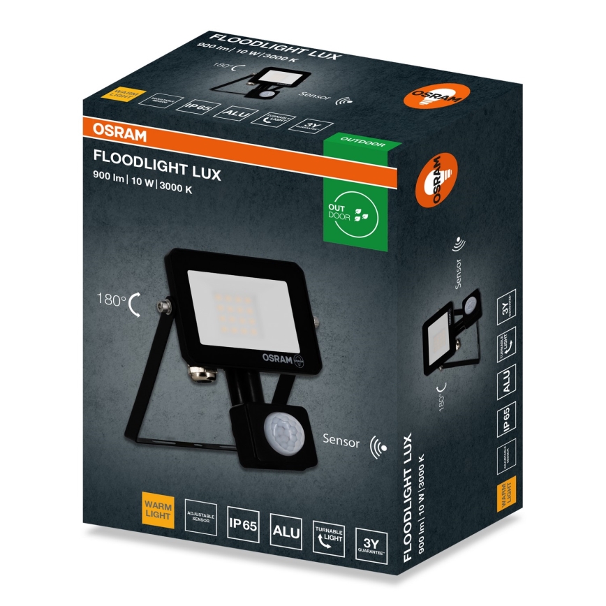 Osram - LED-Flutlichtstrahler mit Sensor FLOODLIGHT LED/10W/230V 3000K IP65
