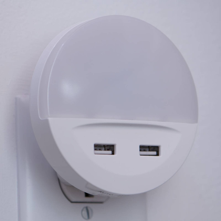 Osram - LED-Nachtlicht für die Steckdose mit Sensor LUNETTA 2xUSB LED/13W/230V