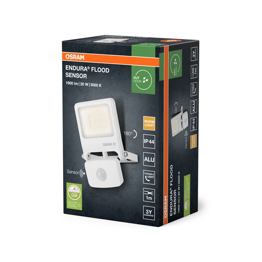 Osram - LED-Strahler mit Sensor ENDURA LED/20W/230V 3000K IP44