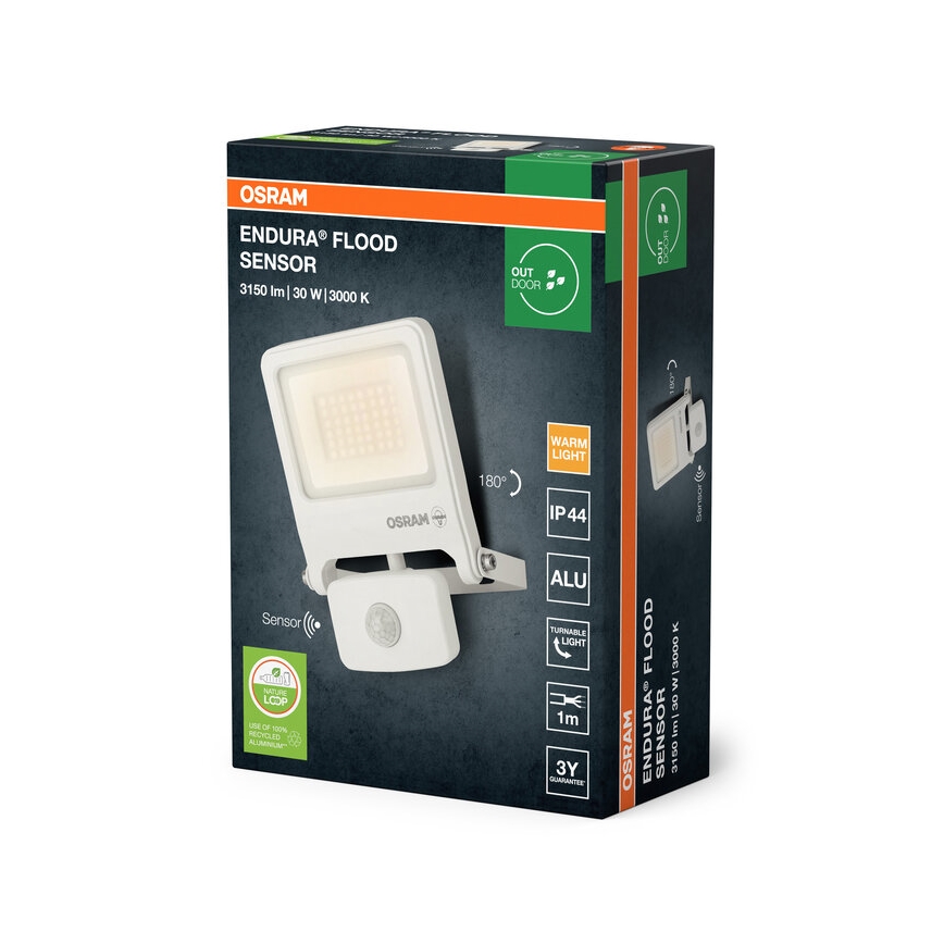 Osram - LED-Strahler mit Sensor ENDURA LED/30W/230V 3000K IP44