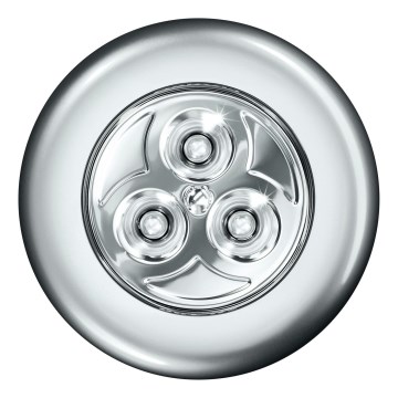 Osram - LED-Touch-Orientierungsleuchte DOT-IT LED/0,2W/3xAAA Ø 6,8 cm silber