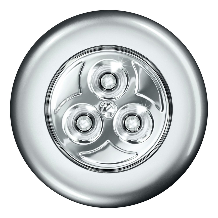 Osram - LED-Touch-Orientierungsleuchte DOT-IT LED/0,2W/3xAAA Ø 6,8 cm silber