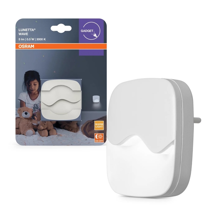 Osram - LUNETTA LED-Nachtlicht zum Einstecken mit Dämmerungssensor, 0,5 W / 230 V