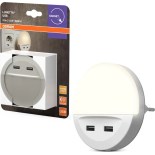 Osram - LUNETTA LED-Steckdosen-Nachtlicht mit Sensor, 2x USB, 13W, 230V
