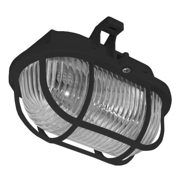 Outdoor-Deckenleuchte OVAL 1xE27/60W/230V IP44 schwarz