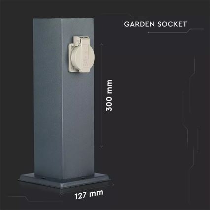 Outdoor-Steckdosensäule SCHUKO 2Z 230V IP44