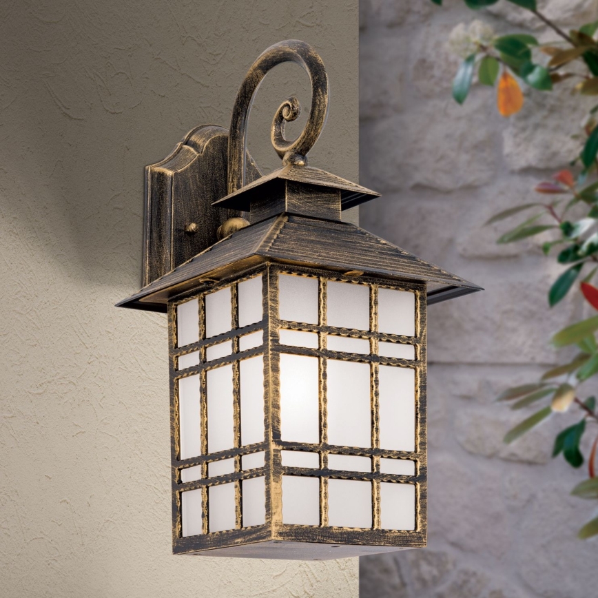Outdoor-Wandleuchte KIKO 1xE27/11W/230V IP44 bronzen/Patina