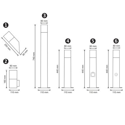 Outdoor-Wandleuchte NEW YORK 1xE27/12W/230V IP44 anthrazit