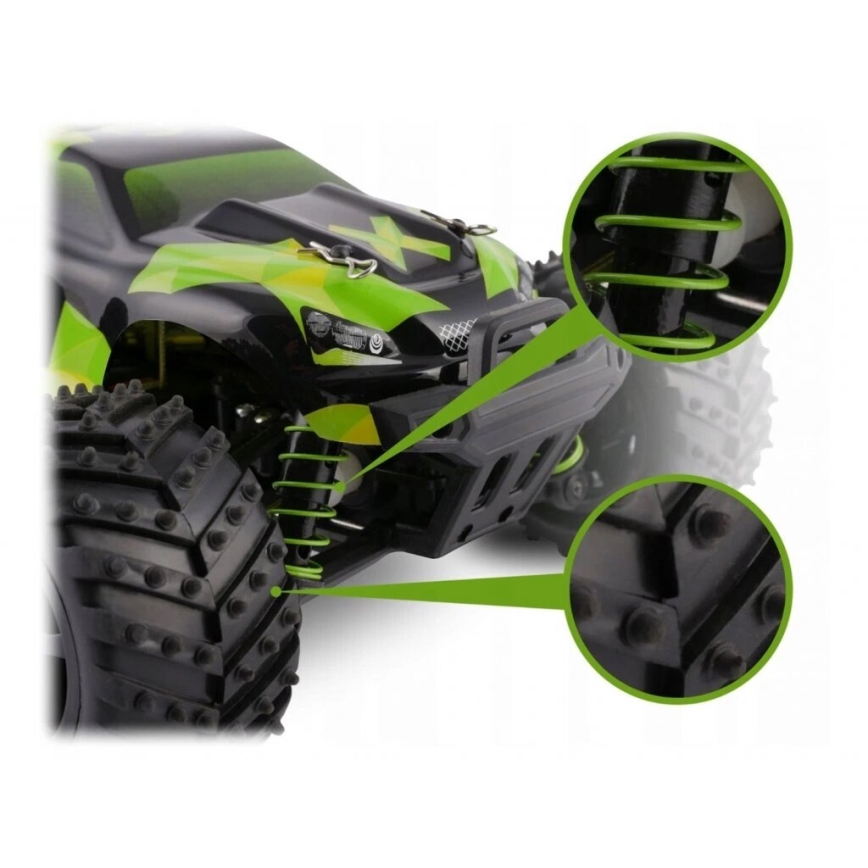 Overmax - ferngesteuertes RC-Auto X-MONSTER 3.0 1700 mAh Schwarz/Grün