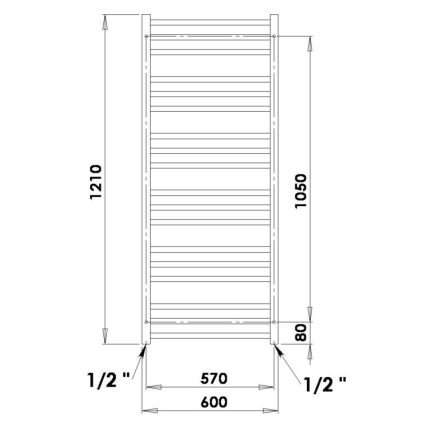 P.M.H. AV4C - Handtuchheizkörper AVENTO 360 W, 121 cm, Hochglanzchrom