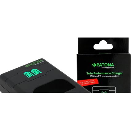 PATONA - Schnellladegerät Dual Fuji NP-W126 + USB-C Kabel 0,6m