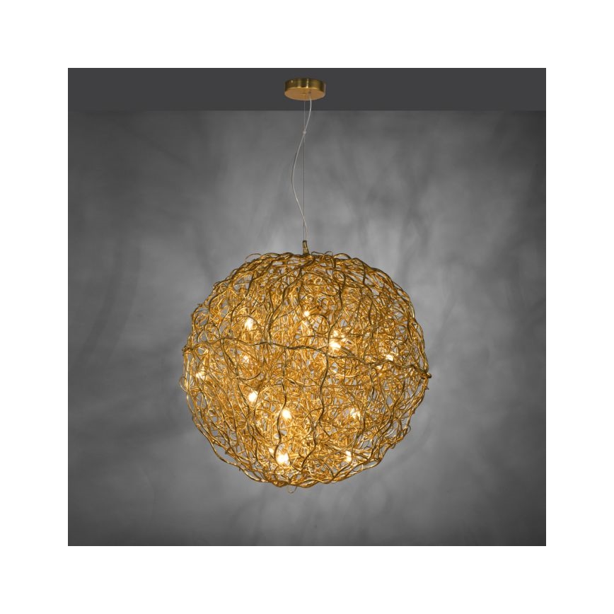Paul Neuhaus 2019-12 - Pendelleuchte SAREA an Kabel, 15xG9/40W/230V, goldfarben