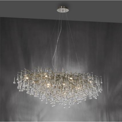 Paul Neuhaus 2031-55 - Kronleuchter an Aufhängung ICICLE 15xG9/40W/230V 75x150 cm glänzendes Chrom