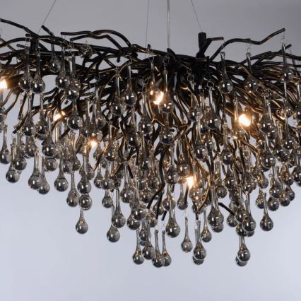 Paul Neuhaus 2192-18 - Pendelleuchte ICICLE an Stahlseil 10xG9/40W/230V 50x100 cm schwarz
