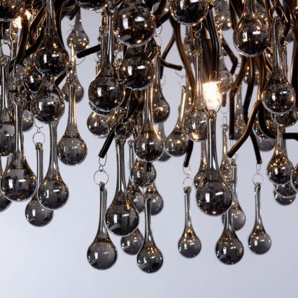 Paul Neuhaus 2192-18 - Pendelleuchte ICICLE an Stahlseil 10xG9/40W/230V 50x100 cm schwarz