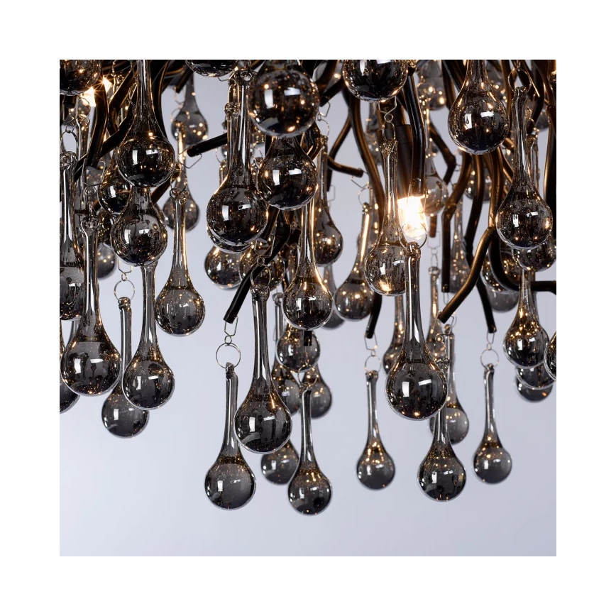 Paul Neuhaus 2192-18 - Pendelleuchte ICICLE an Stahlseil 10xG9/40W/230V 50x100 cm schwarz