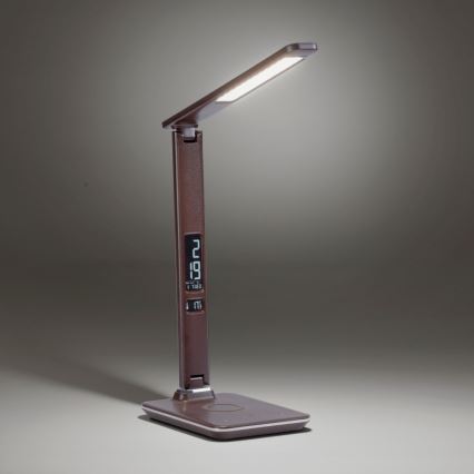 Paul Neuhaus 4595-23 - LED dimmbare Touch-Tischlampe mit kabelloser Ladefunktion ADRIANO LED/5W/230V braun
