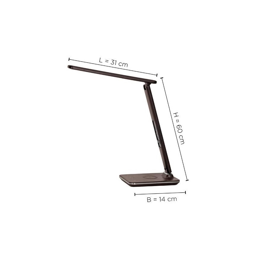 Paul Neuhaus 4595-23 - LED dimmbare Touch-Tischlampe mit kabelloser Ladefunktion ADRIANO LED/5W/230V braun