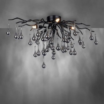 Paul Neuhaus 8090-18 - Aufgesetzte Deckenleuchte ICICLE 4xG9/40W/230V 30x60 cm schwarz