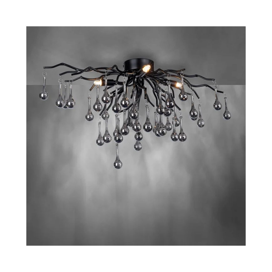 Paul Neuhaus 8090-18 - Aufgesetzte Deckenleuchte ICICLE 4xG9/40W/230V 30x60 cm schwarz
