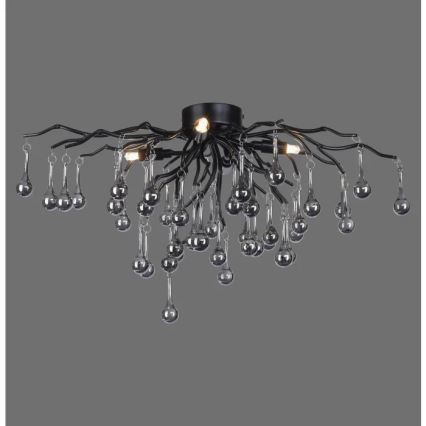 Paul Neuhaus 8090-18 - Aufgesetzte Deckenleuchte ICICLE 4xG9/40W/230V 30x60 cm schwarz