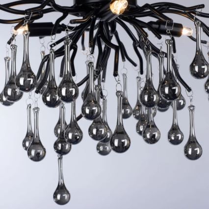 Paul Neuhaus 8090-18 - Aufgesetzte Deckenleuchte ICICLE 4xG9/40W/230V 30x60 cm schwarz