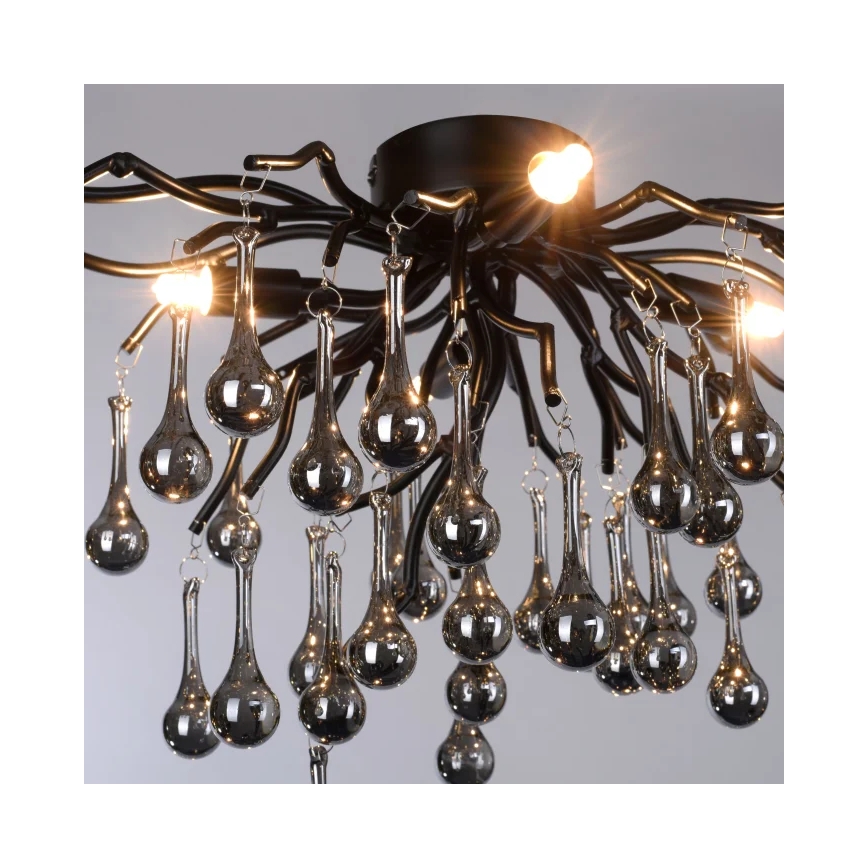 Paul Neuhaus 8090-18 - Aufgesetzte Deckenleuchte ICICLE 4xG9/40W/230V 30x60 cm schwarz