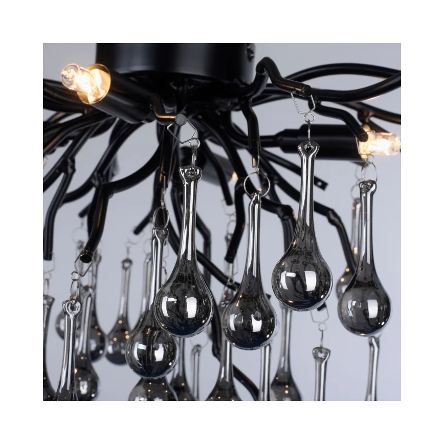 Paul Neuhaus 8090-18 - Aufgesetzte Deckenleuchte ICICLE 4xG9/40W/230V 30x60 cm schwarz