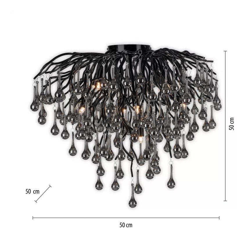 Paul Neuhaus 8091-18 - Aufgesetzte Deckenleuchte ICICLE 9xG9/40W/230V Ø 50 cm schwarz