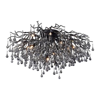 Paul Neuhaus 8092-18 - Aufgesetzter Kronleuchter ICICLE 14xG9/40W/230V Ø 100 cm schwarz
