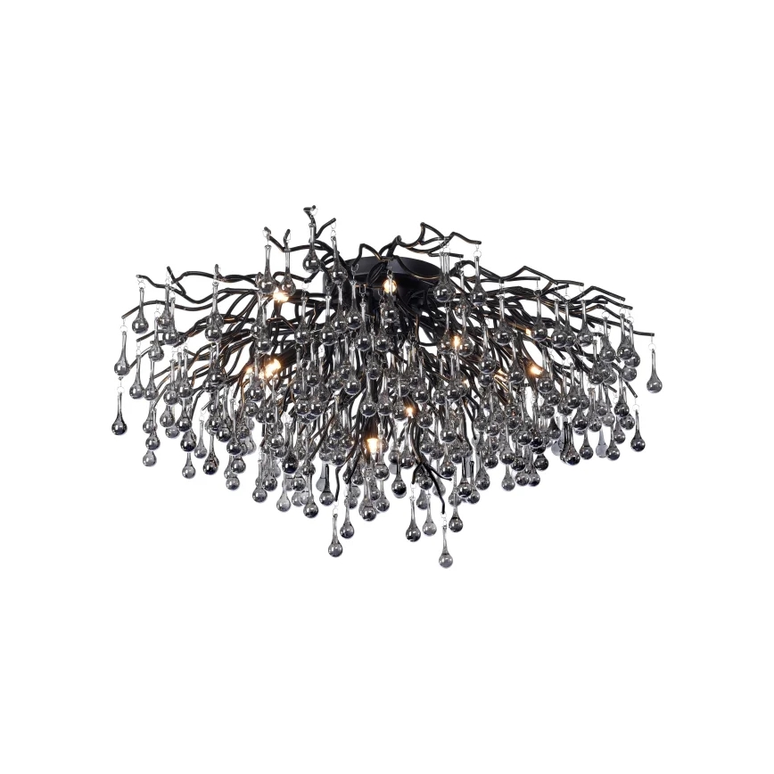 Paul Neuhaus 8092-18 - Aufgesetzter Kronleuchter ICICLE 14xG9/40W/230V Ø 100 cm schwarz
