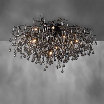 Paul Neuhaus 8092-18 - Aufgesetzter Kronleuchter ICICLE 14xG9/40W/230V Ø 100 cm schwarz
