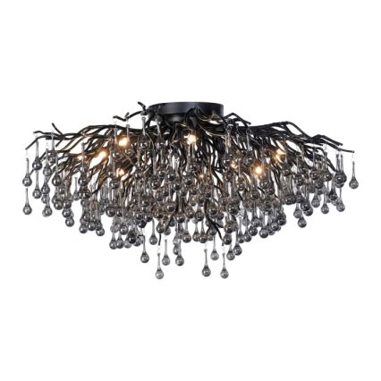 Paul Neuhaus 8092-18 - Aufgesetzter Kronleuchter ICICLE 14xG9/40W/230V Ø 100 cm schwarz