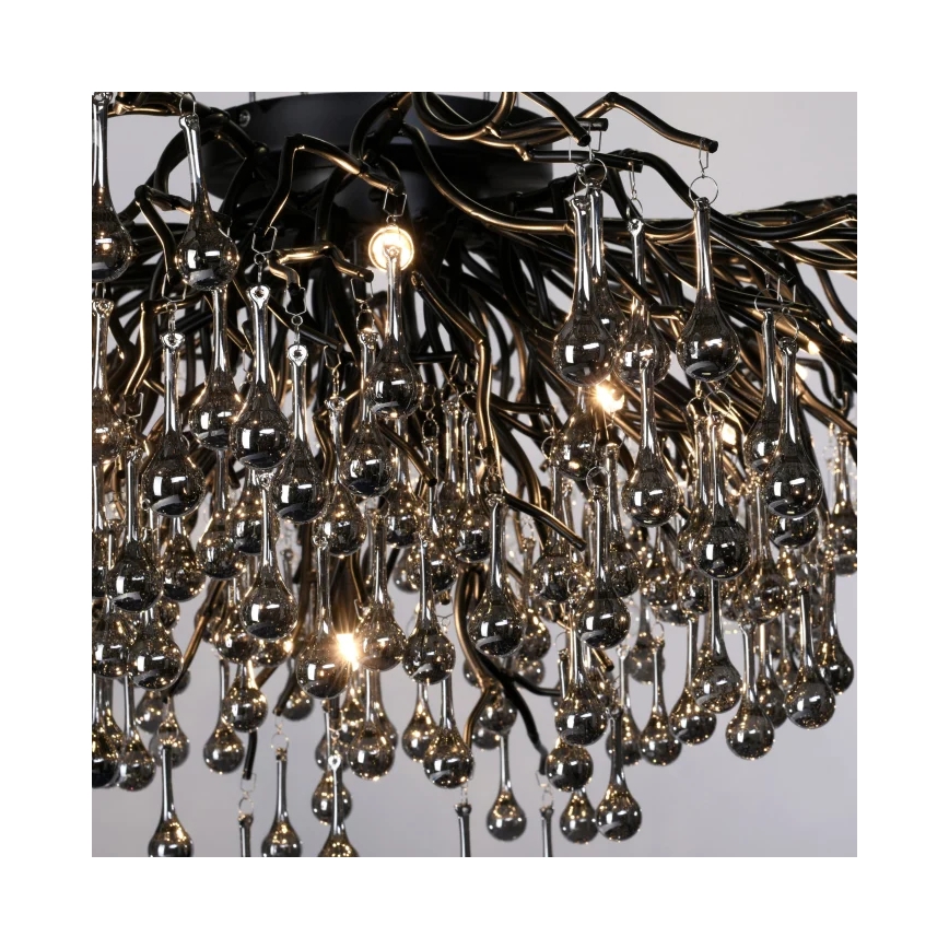 Paul Neuhaus 8092-18 - Aufgesetzter Kronleuchter ICICLE 14xG9/40W/230V Ø 100 cm schwarz