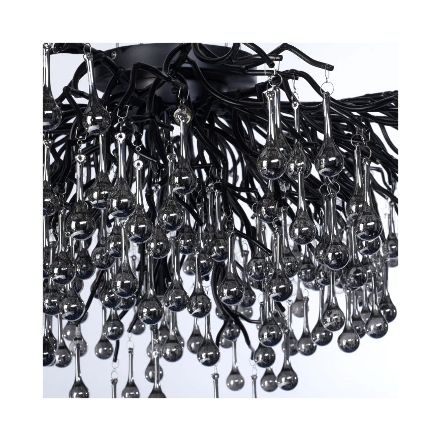 Paul Neuhaus 8092-18 - Aufgesetzter Kronleuchter ICICLE 14xG9/40W/230V Ø 100 cm schwarz