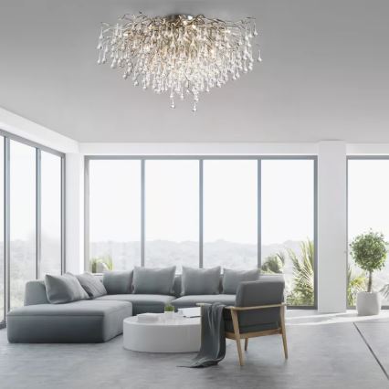 Paul Neuhaus 8092-55 - Aufgesetzte Deckenleuchte ICICLE 14xG9/40W/230V Ø 100 cm glänzender Chrom