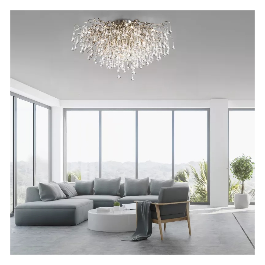 Paul Neuhaus 8092-55 - Aufgesetzte Deckenleuchte ICICLE 14xG9/40W/230V Ø 100 cm glänzender Chrom