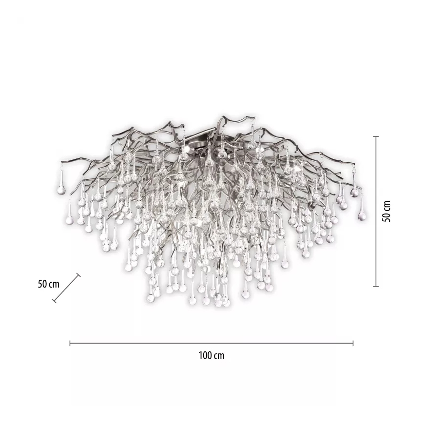 Paul Neuhaus 8092-55 - Aufgesetzte Deckenleuchte ICICLE 14xG9/40W/230V Ø 100 cm glänzender Chrom