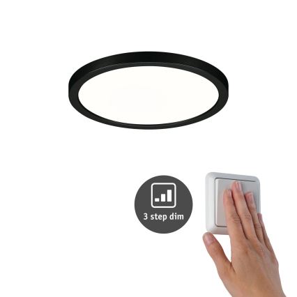 Paulmann 79965 - LED/13W IP44 Dimmbare Badezimmer-Deckeneinbauleuchte AREO 230V Ø 17,5 cm schwarz
