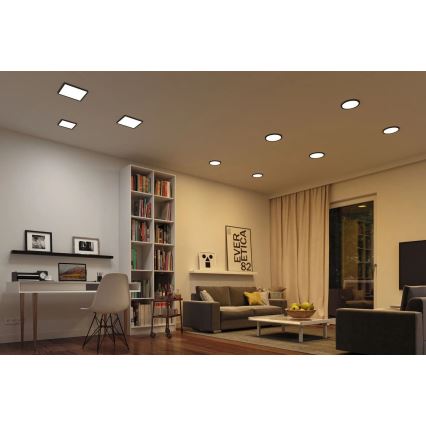 Paulmann 79967 - LED/16W IP44 Dimmbarer Badezimmer-Einbaustrahler AREO 230V 23x23 cm schwarz