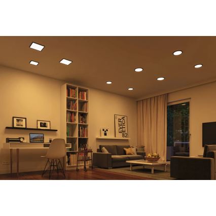 Paulmann 79967 - LED/16W IP44 Dimmbarer Badezimmer-Einbaustrahler AREO 230V 23x23 cm schwarz