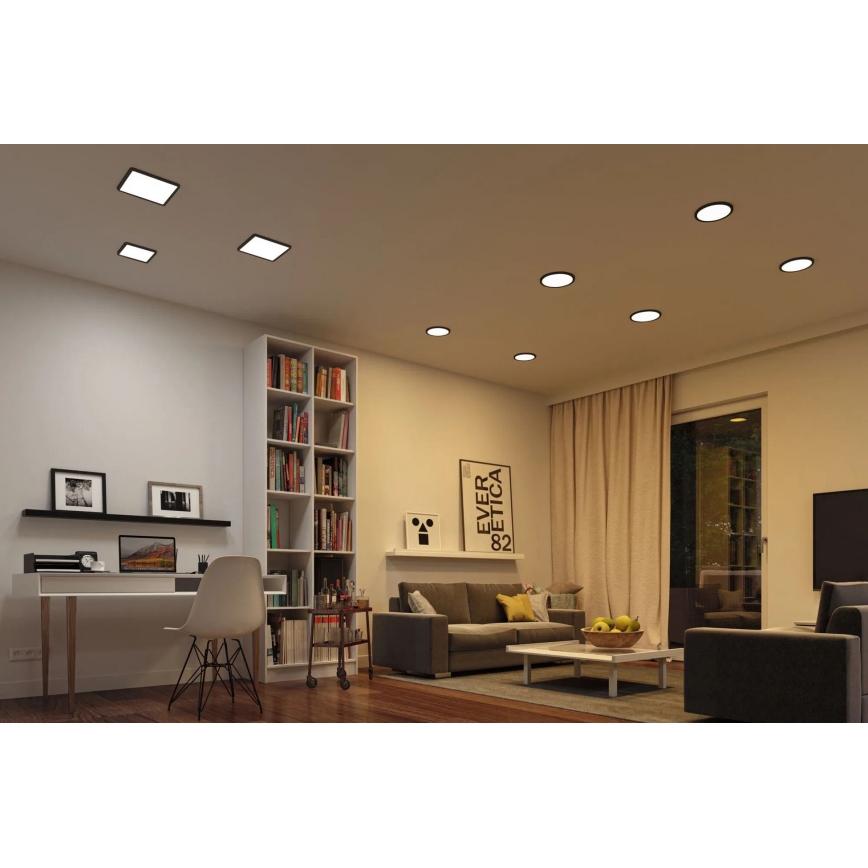 Paulmann 79967 - LED/16W IP44 dimmbare Badezimmer-Einbauleuchte AREO 230V 23x23 cm schwarz
