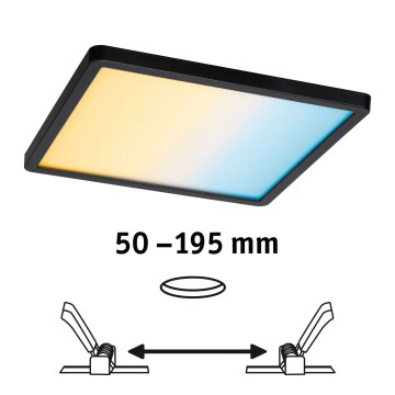 Paulmann 79967 - LED/16W IP44 Dimmbarer Badezimmer-Einbaustrahler AREO 230V 23x23 cm schwarz