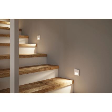 Paulmann 80002 - LED/1W Treppenleuchte mit Sensor TSARO 230V Lead/weiß